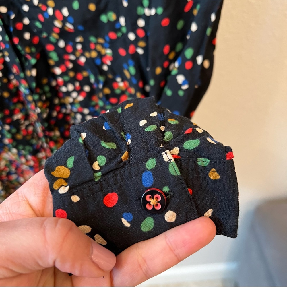 ANTHROPOLOGIE Maeve Wynwood Boho Polka Dot Button Down Blouse - Picture 10 of 13